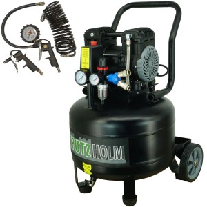 TRUTZHOLM Flüsterkompressor 36L, vertikal, leise, 900W, 62dB, 8 Bar mit Zubehör.