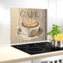Wenko Glasrückwand Café 60x50 cm als Küchenrückwand mit Kaffeetasse-Motiv.