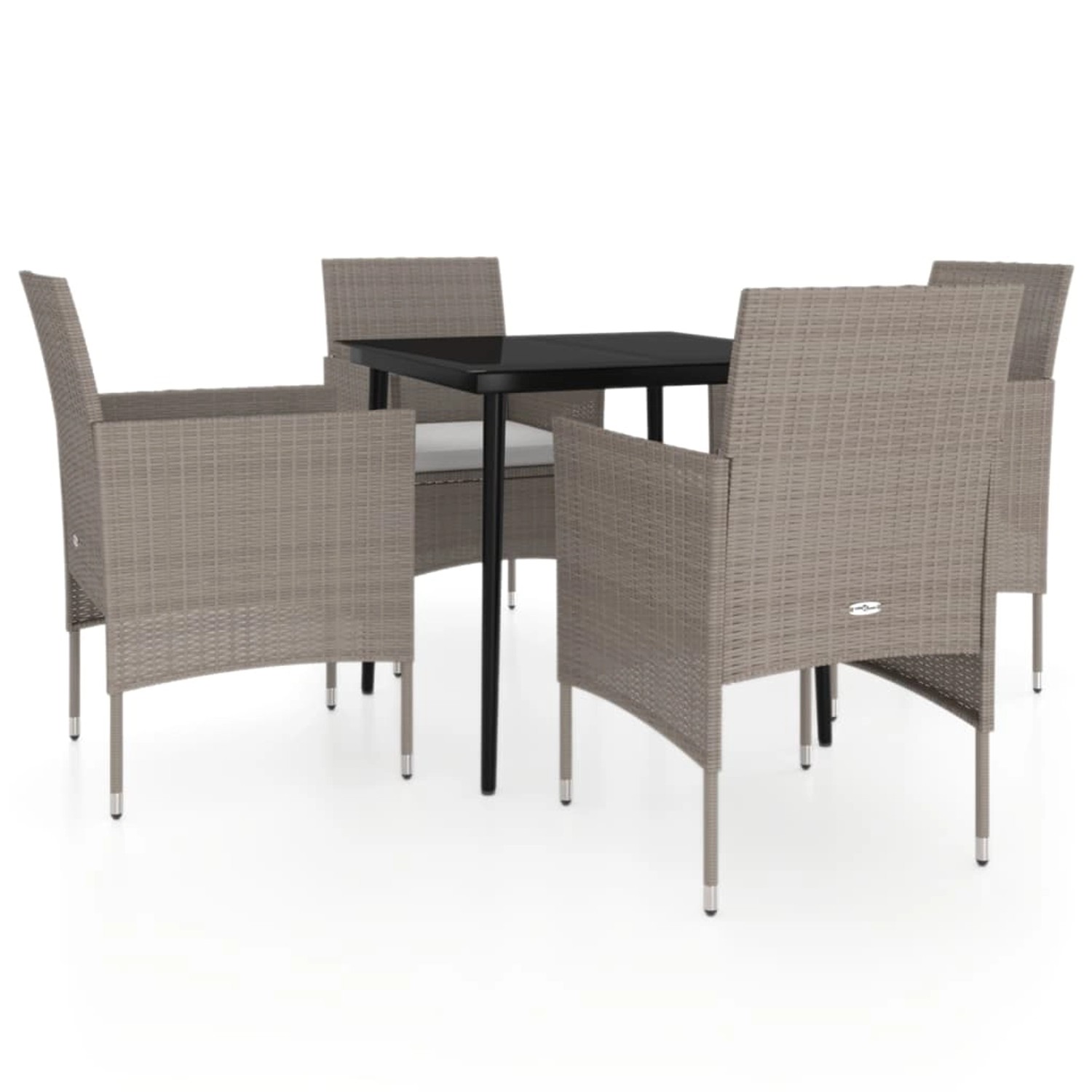 vidaXL 5-Tlg Garten-Essgruppe mit Kissen Beige und Schwarz 3099318