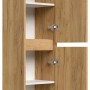 Posseik Bad Hochschrank Limes, Eiche Gold, 112cm, mit offenen Türen und Einlegeböden.