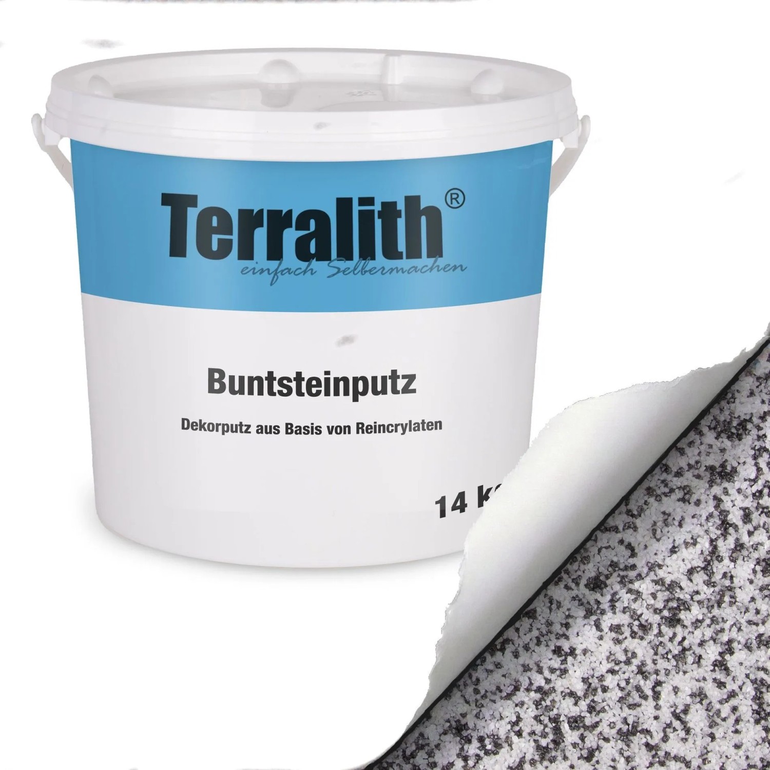 Terralith Buntsteinputz Mosaikputz 2mm 14 kg BSP139 Weiss Schwarz