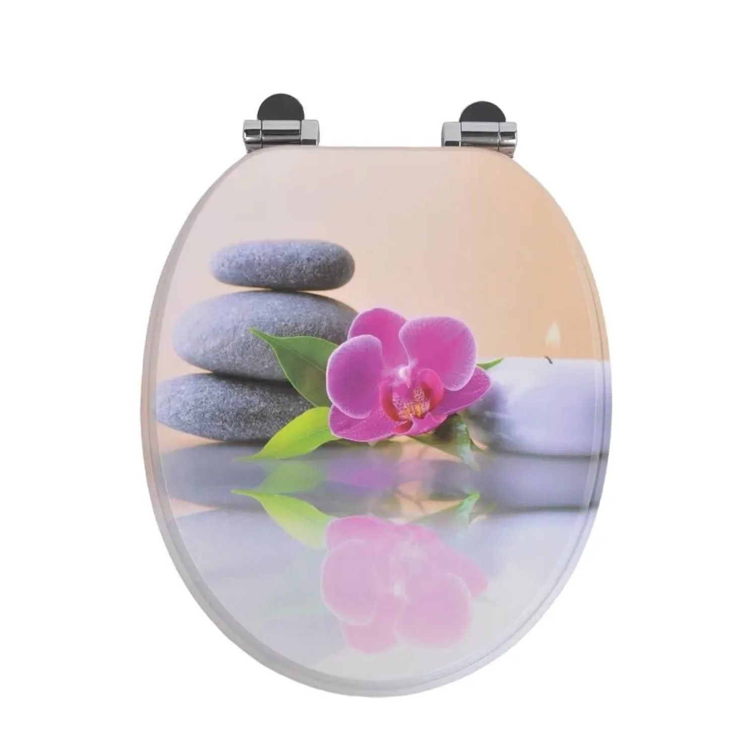 Sinobath WC-Sitz mit Absenk-Automatik Orchidee und Massagesteine