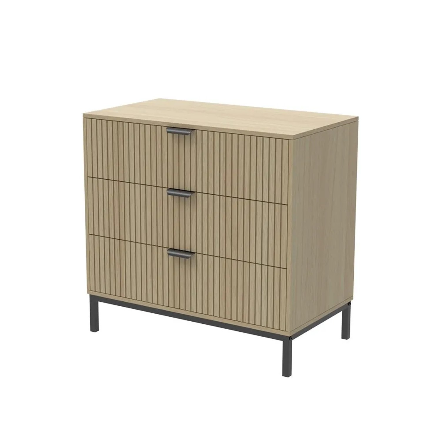 Vicco Kommode Lennox Eiche 72 x 69 mit 3 Schubladen Art Nr 51684