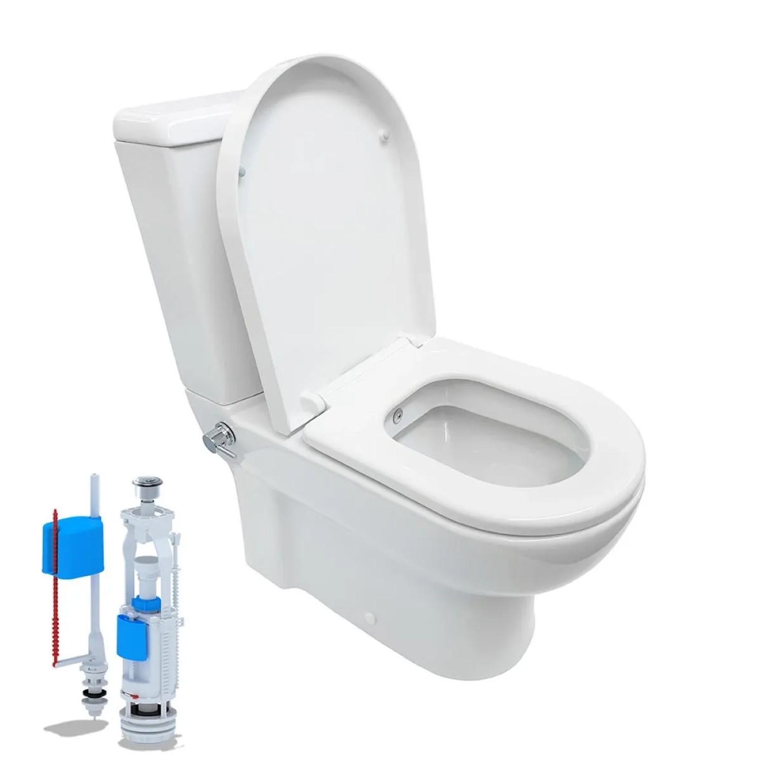Belvit Stand-WC Dusch-WC Bidet Taharet Komplettset inkl. Armatur Spülkasten Deckel Spülventil