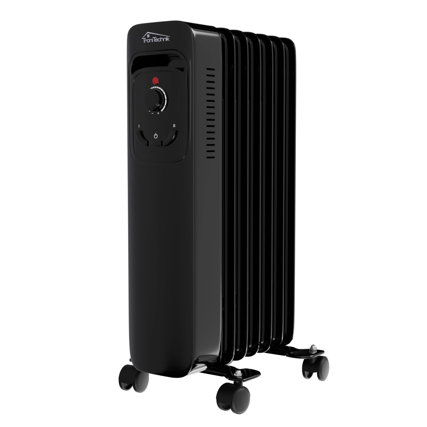 TroniTechnik Ölradiator TT OR 207 Schwarz 7 Rippen 1500 Watt Drei Heizstufen