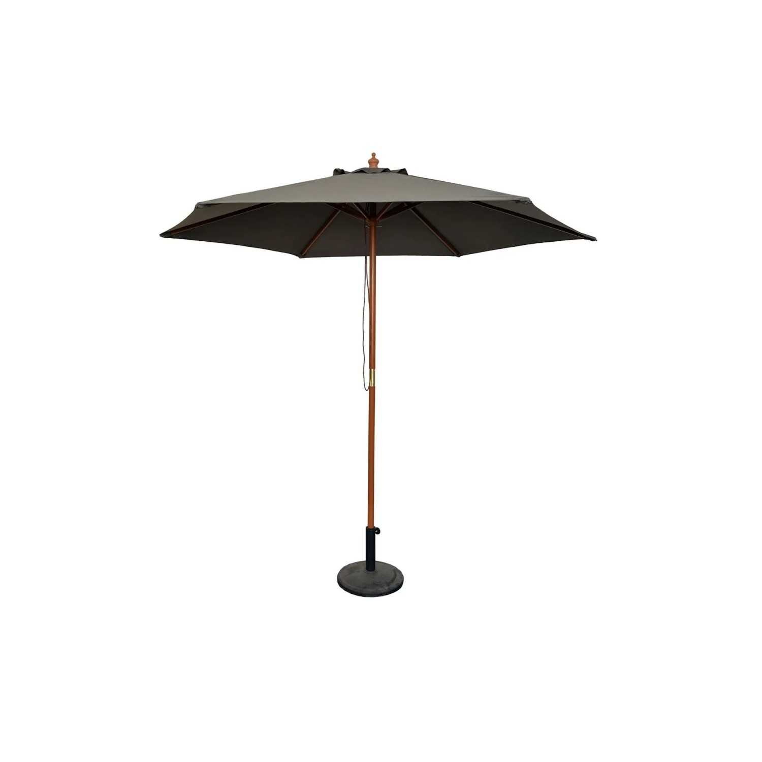 Lex Sonnenschirm Ø 2,5m Schirm Marktschirm Gartenschirm Holzgestell UV15 Steingrau