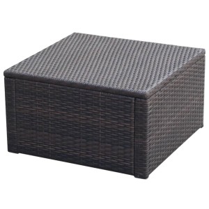 Brauner vidaXL Hocker aus Rattan, quadratisch, für Garten und Terrasse.