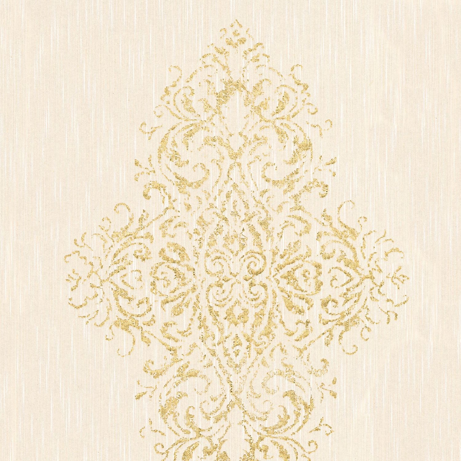 PROFHOME 319452-GU Barock Tapete Ornament Matt Creme Gold 0,53 m x 10,05 m günstig online kaufen