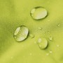 Nahaufnahme: Wasserabweisender, grüner Bezug des Sitting Point Sessel Swing mit Wassertropfen.