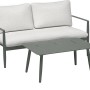 5-teilige Loungegruppe Claremont in Grün-Grau/Cremeweiß mit Sofa, Sesseln und Tisch.