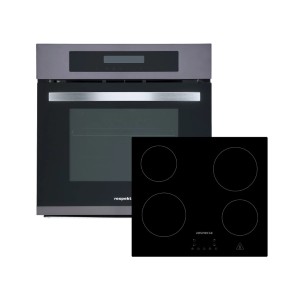 Respekta Backofen-Set DIGISET8BS4400 mit Glaskeramikkochfeld in Black Steel Optik.