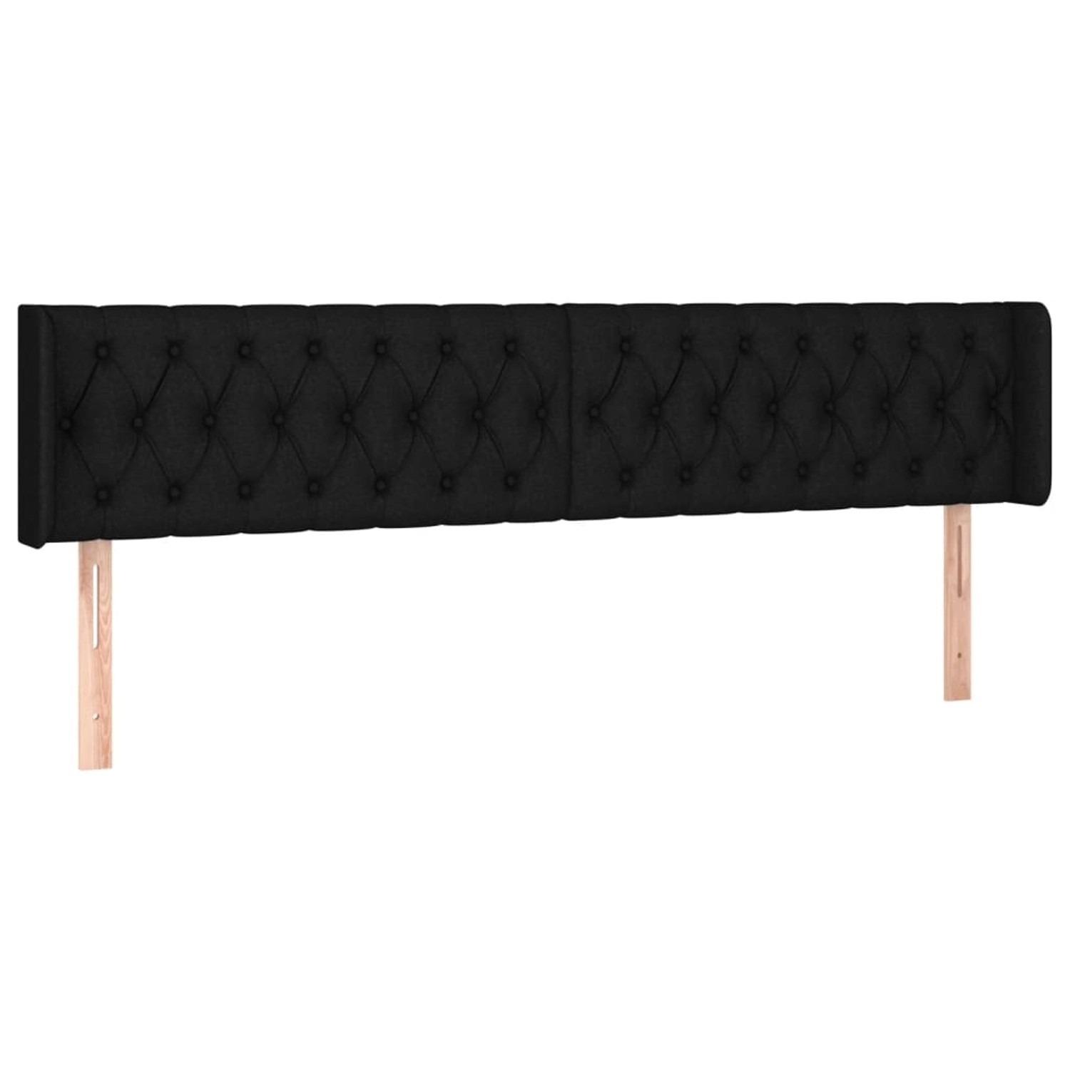 vidaXL LED Kopfteil Schwarz 203x16x78/88 cm Stoff 3123596