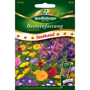 Quedlinburger Saatband Beeteinfassung Farbenspiel mit farbenfrohen Blumen für Beetränder.