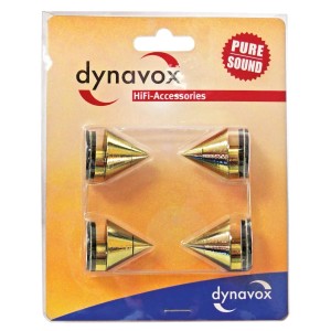 Dynavox Lautsprecher Spikes, 4er Set aus Messing zur akustischen Entkopplung.