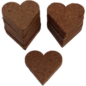 Proflora Quelltabletten: 12 torffreie Kokos-Anzuchterde Herzen für Pflanzenanzucht.