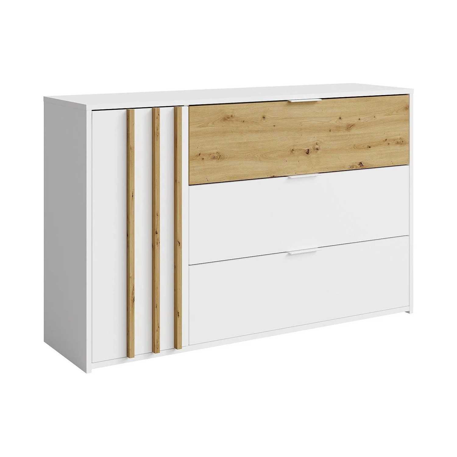 Vente-unique Kommode Tunalo Naturfarben Hell  Weiß 125 cm
