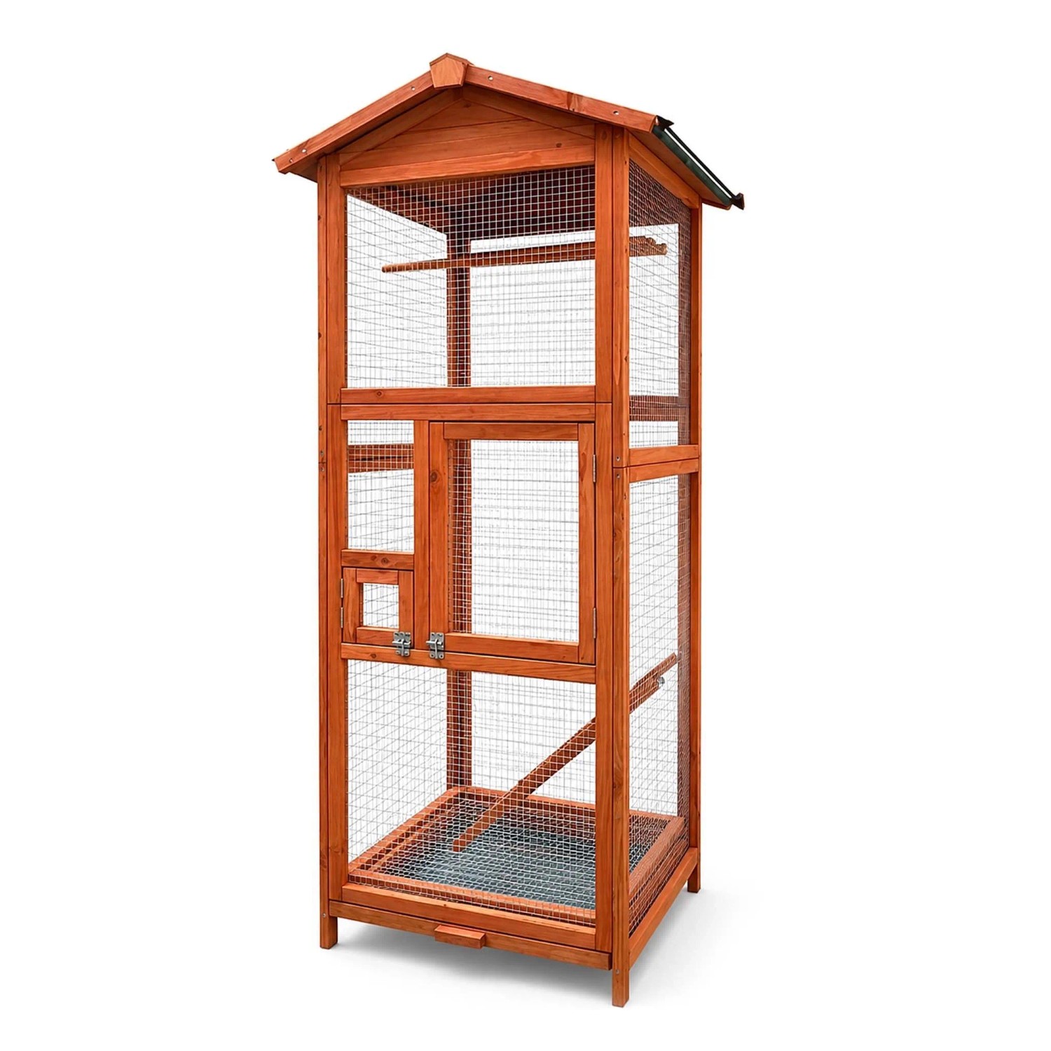 Wiltec Vogelvoliere Aus Holz 72X63X168Cm Vogelkäfig Vogelhaus Papageienkäfig