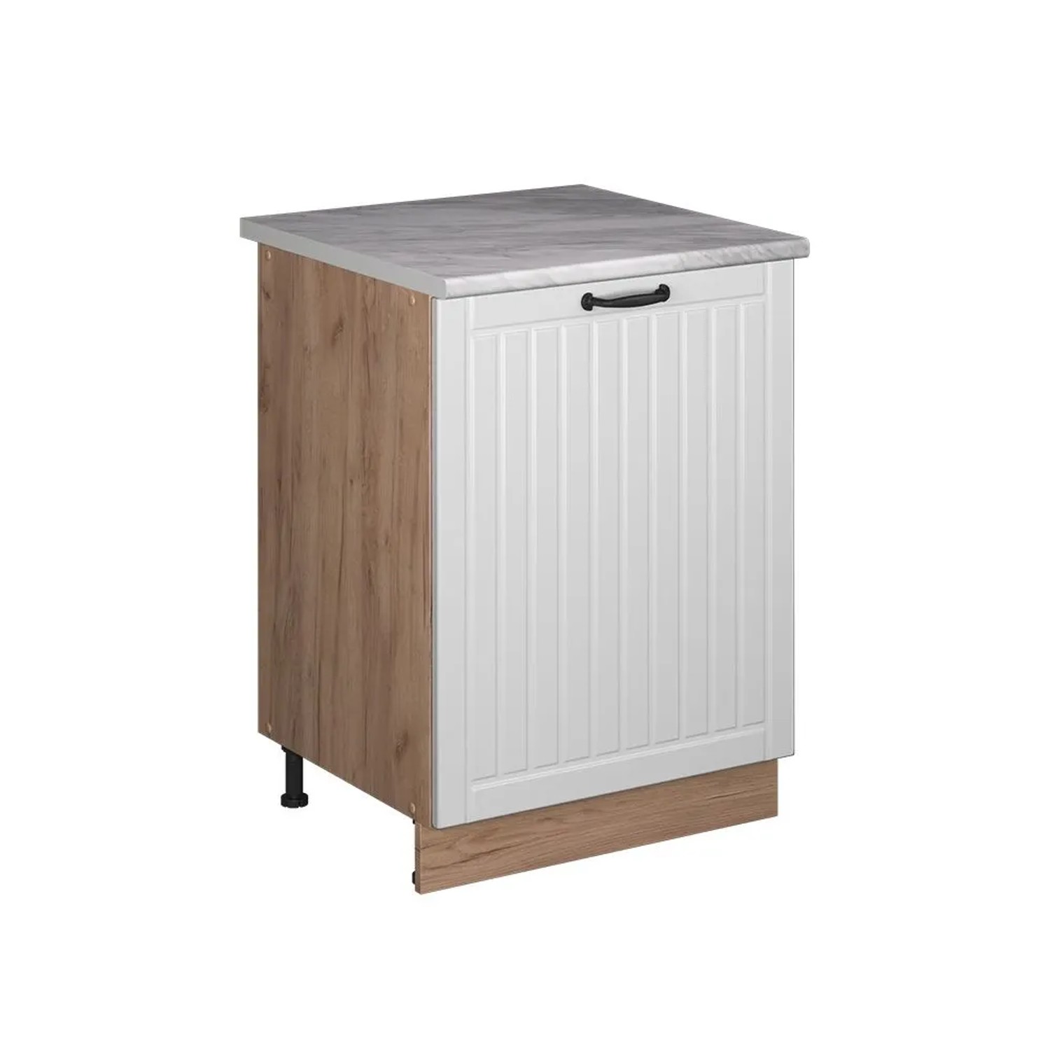 Vicco Küchenunterschrank Fame-Line Weiß Landhaus/Goldkraft Eiche 60 x 82 1 Tür mit Arbeitsplatte Art Nr 65216