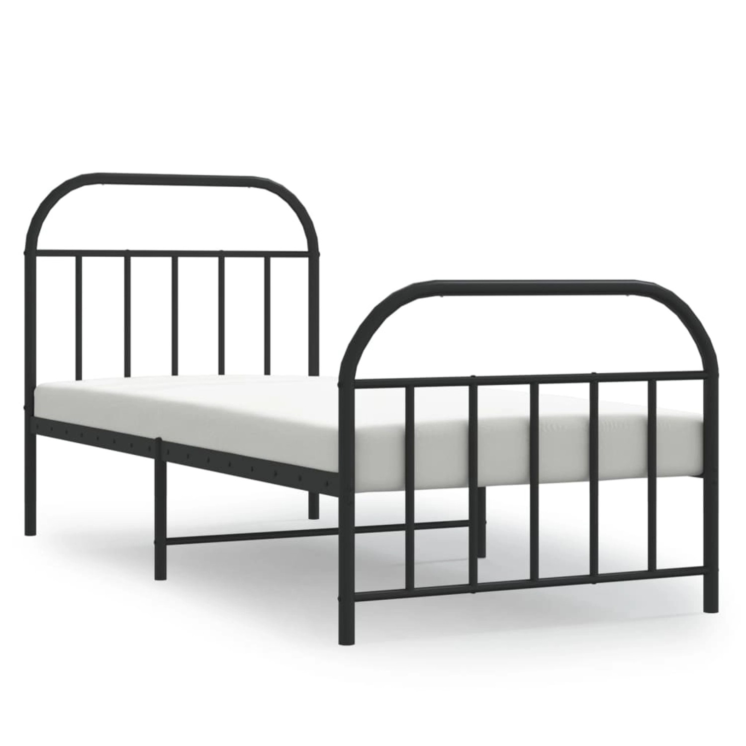 vidaXL Bettgestell mit Kopf- und Fußteil Metall Schwarz 80x200 cm 353644 günstig online kaufen