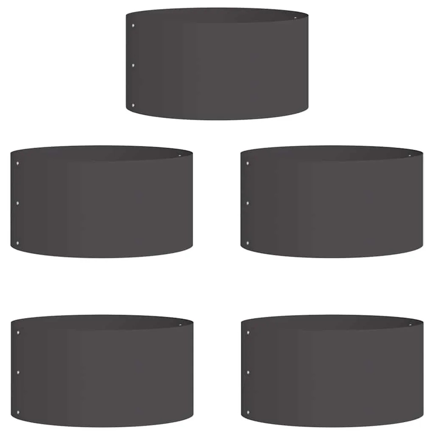 vidaXL Garten-Pflanzgefäß 5 Stk Schwarz 40 x 40 x 20 cm 873607 günstig online kaufen