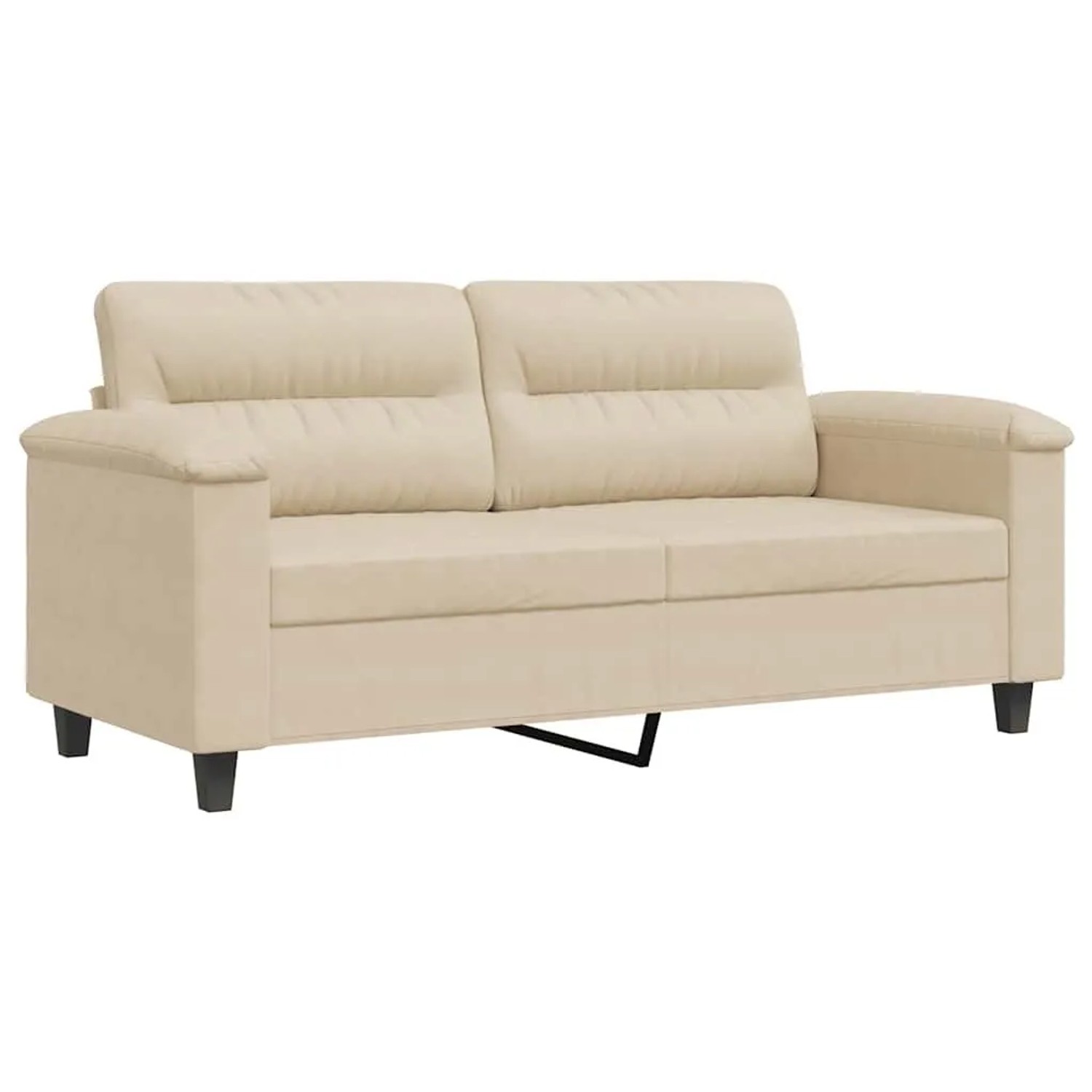 vidaXL 2-Sitzer-Sofa Creme 140 cm Mikrofasergewebe 359565 günstig online kaufen
