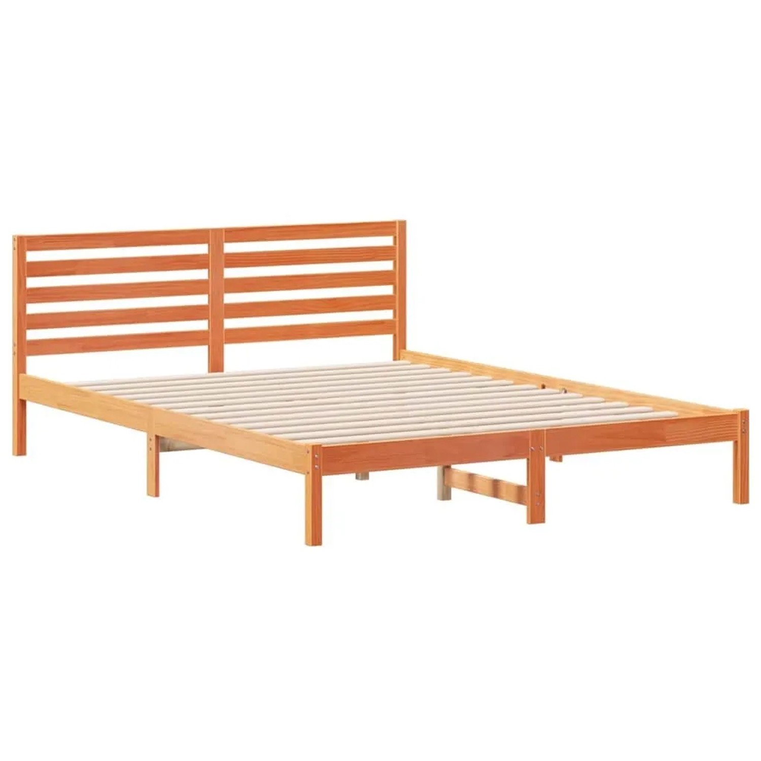 vidaXL Bettrahmen Wachsbraun 160 x 220 cm Massives Kiefernholz 872337