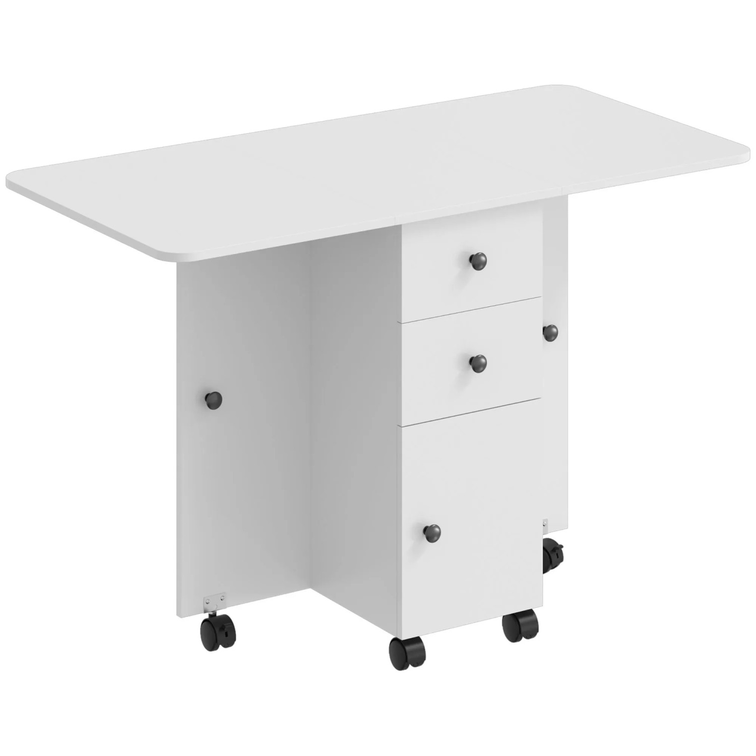 HOMCOM Klappbarer Esstisch Spanplatte 120 x 60 x 76,5 cm Weiß