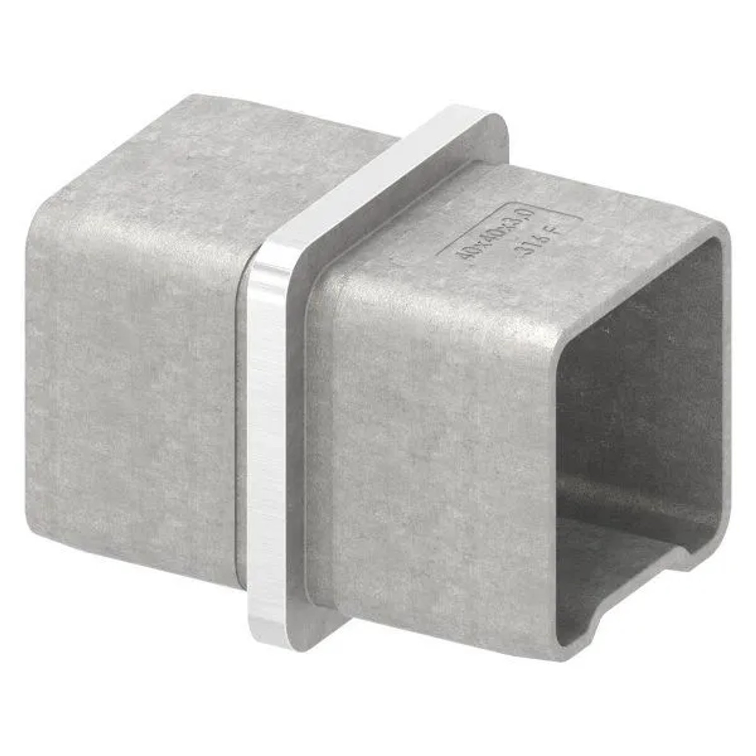 FeNau Steckfitting V4A Für Vierkantrohr 40x40x3 mm Gerade