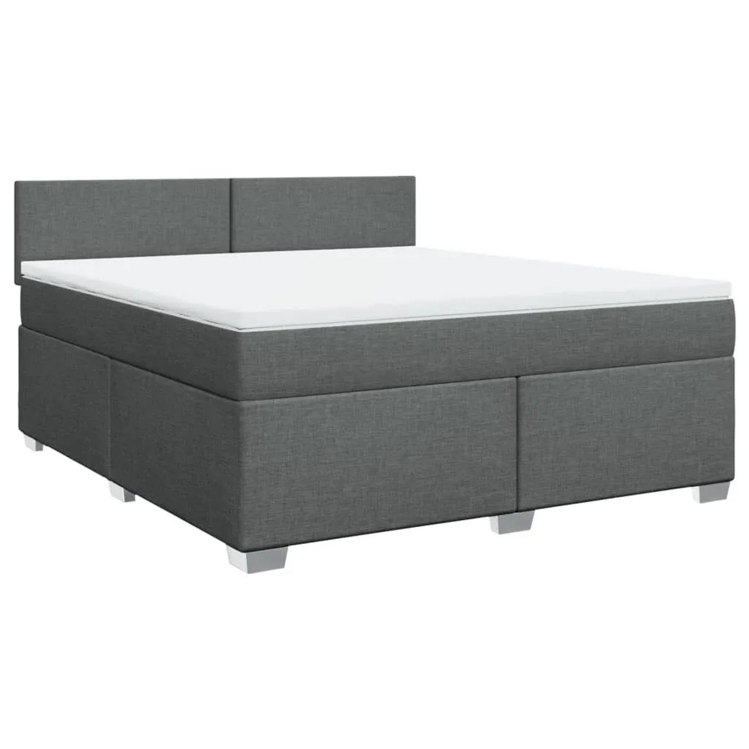 vidaXL Boxspringbett mit Matratze Dunkelgrau 180x200 cm Stoff 3288261