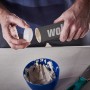 wolfcraft Leerkartuschen (3 Stk.) zum Einfüllen von Fugenmasse, mit Spachtel und angerührter Masse.