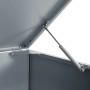 Detailaufnahme: Geöffnete graue vidaXL Mülltonnenbox mit Gasdruckfeder.