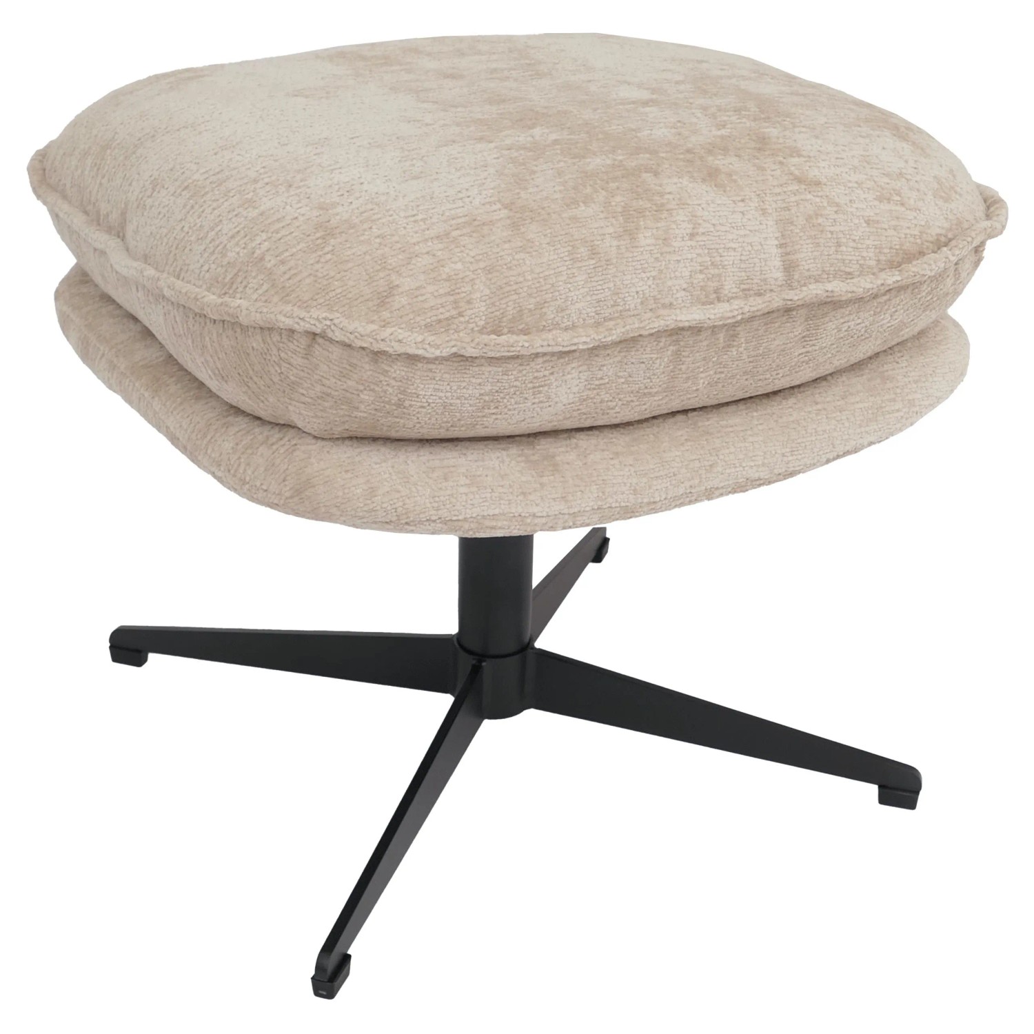 MCW Hocker mit Polster P32 Stoff/Textil Chenille Creme