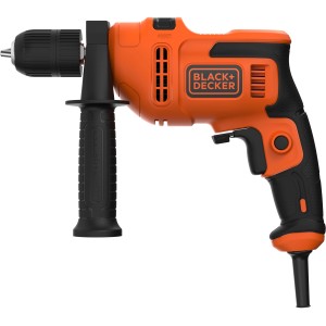 Black+Decker Schlagbohrmaschine BEH200K, 500 W, mit Zusatzhandgriff und Koffer.