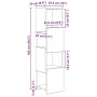 Maßzeichnung vidaXL Eckschrank mit 4 Regalböden. Zeigt Abmessungen 25,5x25x102cm für Wohnzimmerschränke.