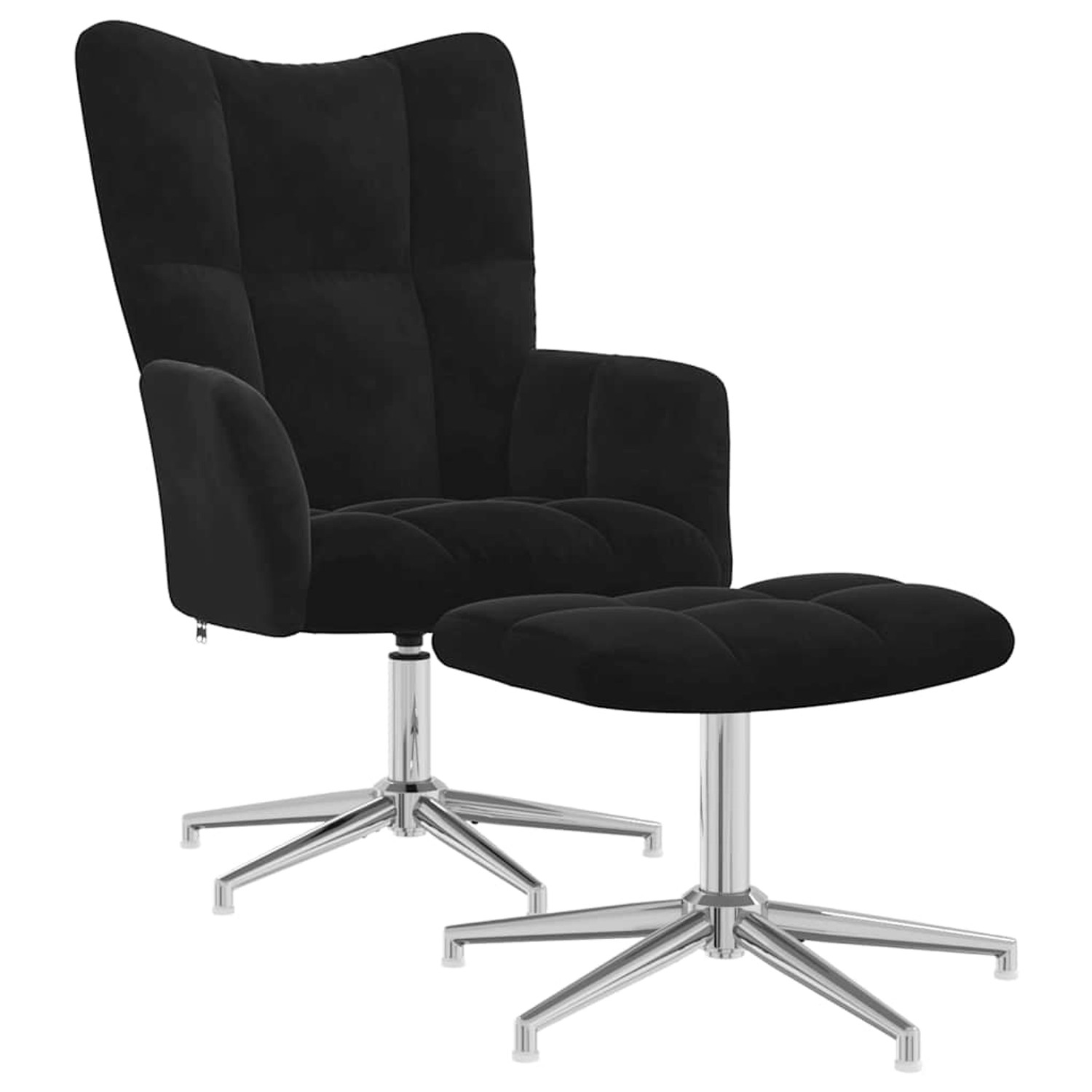 vidaXL Relaxsessel mit Hocker Schwarz Samt 328134 günstig online kaufen