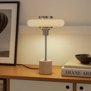 Lindby Tischlampe Branford 10041888 Retro Vintage Antik in Creme aus Metall 1-flammig E14 Wohnzimmerleuchte