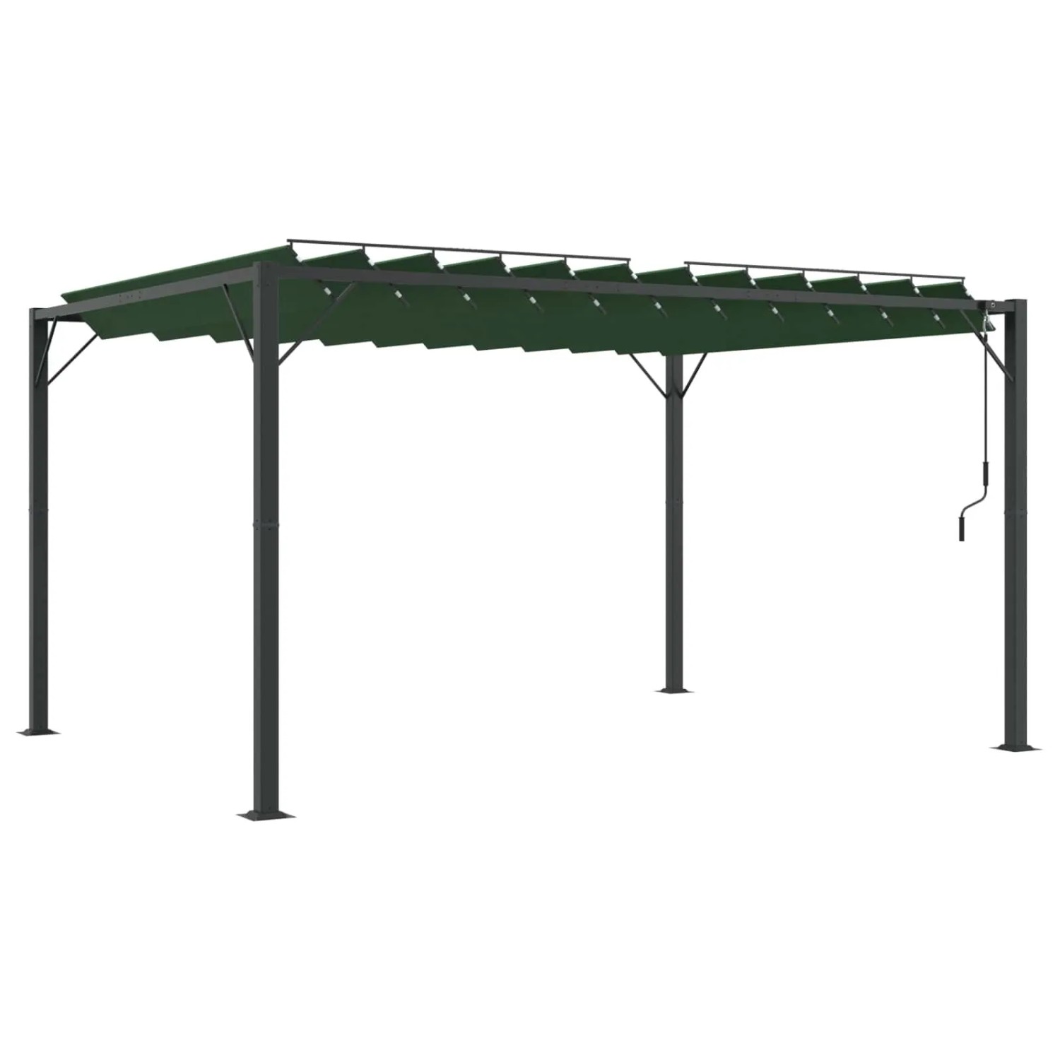 vidaXL Gazebo mit Lamellen-Dach Grün 401 x 307 x 214 cm 42030525
