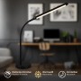 Schwarze Brilo LED-Tischleuchte Mura mit Touchdimmer und schwenkbarem Kopf, 36,6 cm hoch.
