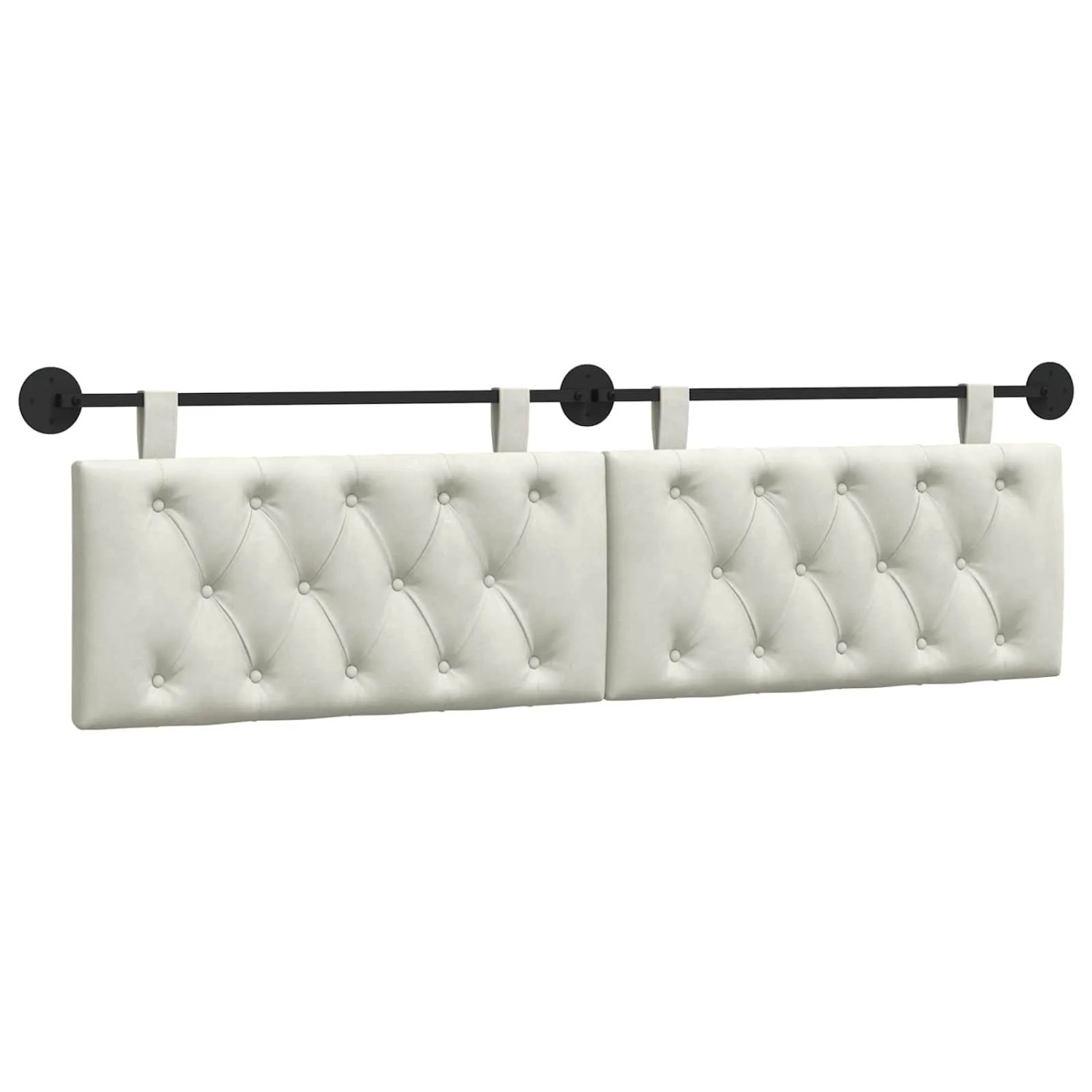 vidaXL Hängevorderseite Wandmontiert Creme 170 x 55 x 7 cm Samt 42032173
