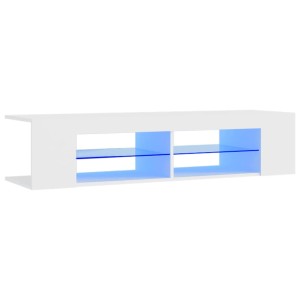 vidaXL TV-Schrank mit LED-Leuchten Weiß 135x39x30 cm 804229
