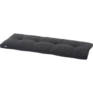Anthrazitfarbenes Siena Garden Banksitzkissen Comfort, 110x44x7 cm, mit Steppung und Bindebändern.