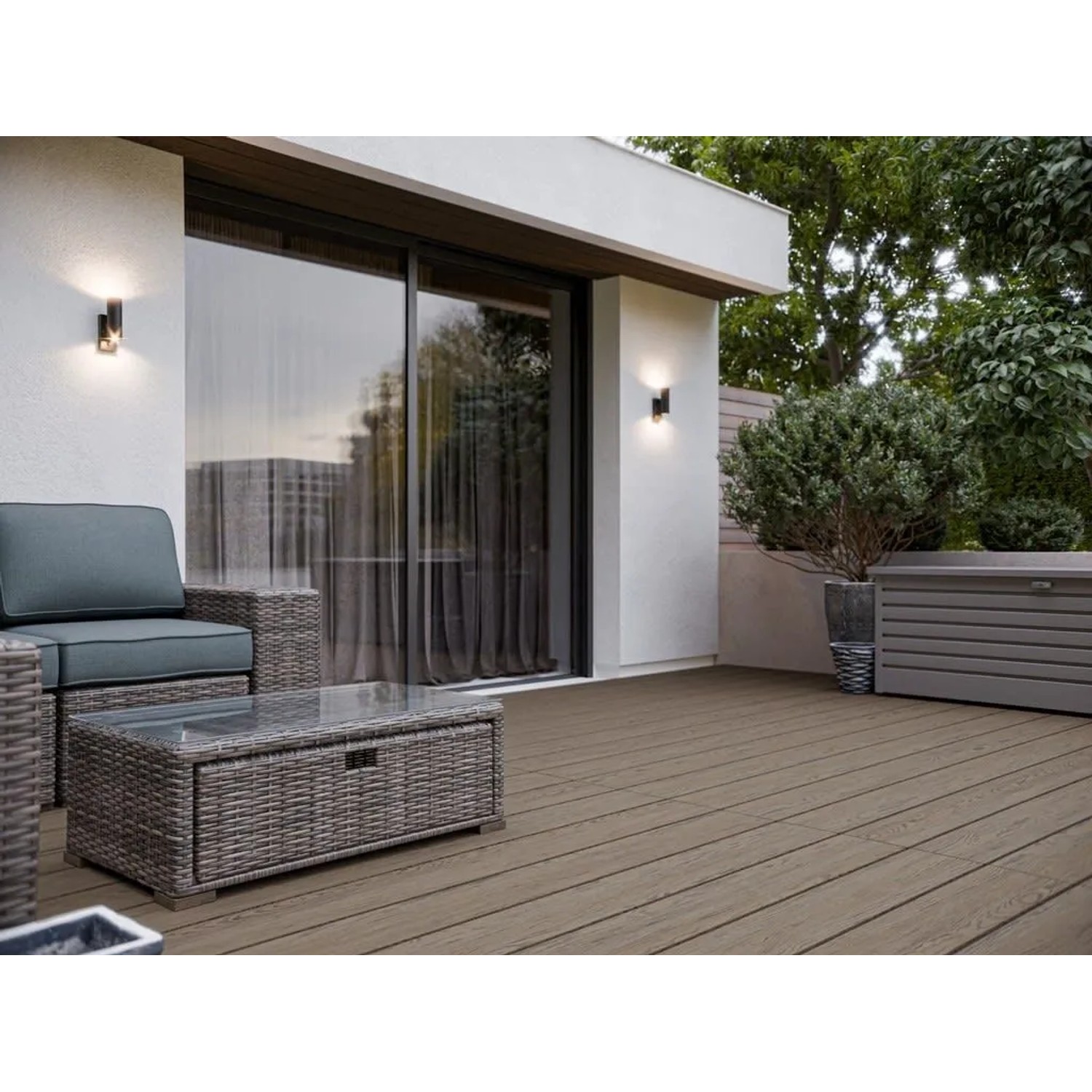 Outgarden WPC Premium Terrassendielen Beige ArmorBoard Massiv Co-extrudiert Holzoptik 25x200 mm 3,58 m Lang