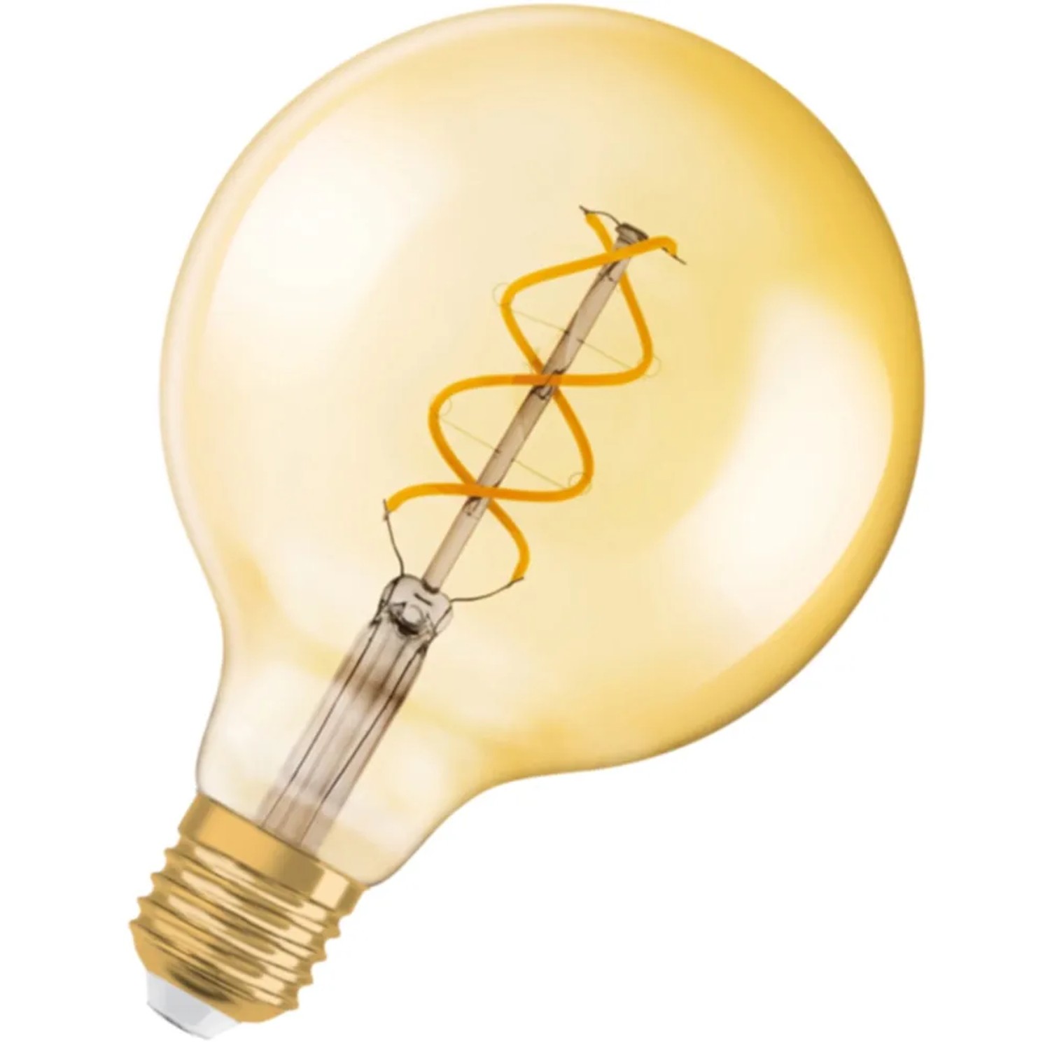 Osram LED-Leuchtmittel E27 Globeform, 4W, extra warmes Licht, goldgetöntes Glas.