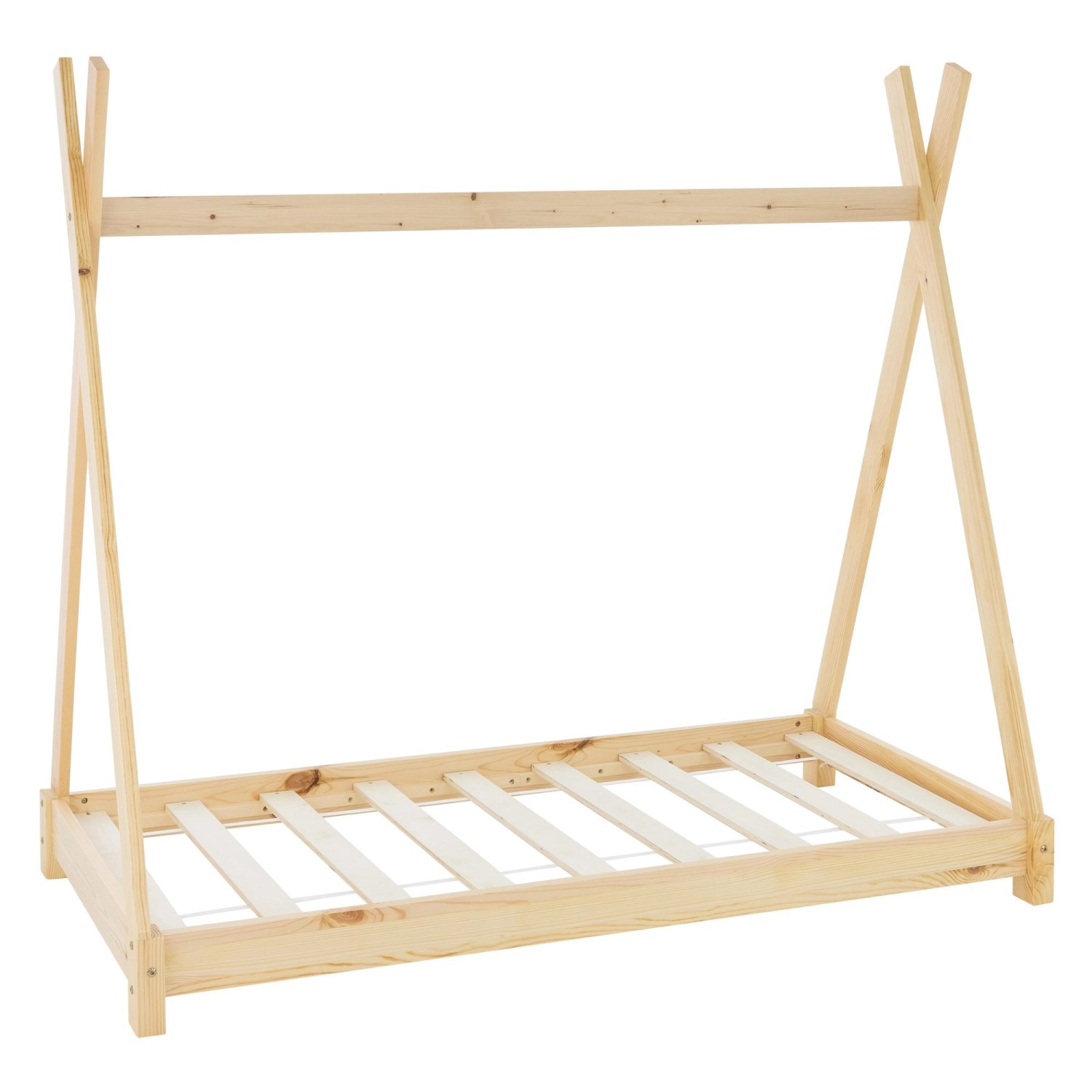 ML-Design Kinderbett Tipi 70x140 cm mit Lattenrost Natur Indianer Bett