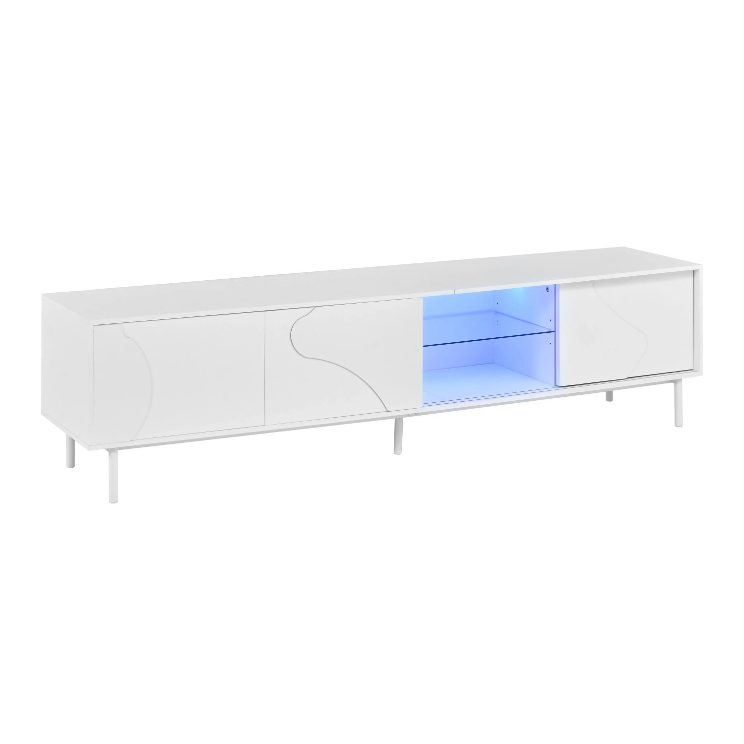 PXloue TV Lowboard Nussbaum mit 3 Schiebetüren 180 x 40 x 55 cm