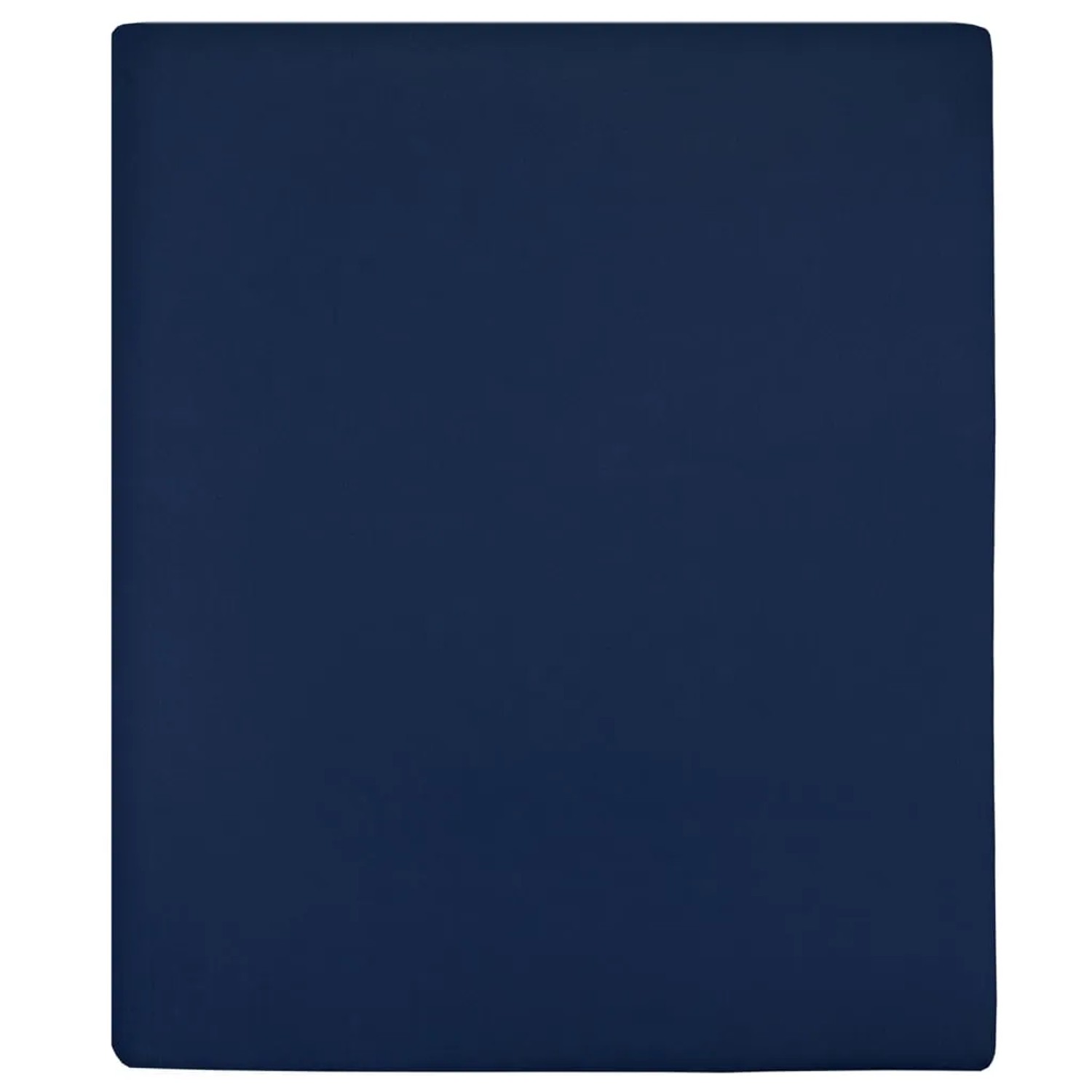 vidaXL Spannbettlaken Jersey Marineblau 100x200 cm Baumwolle 136232