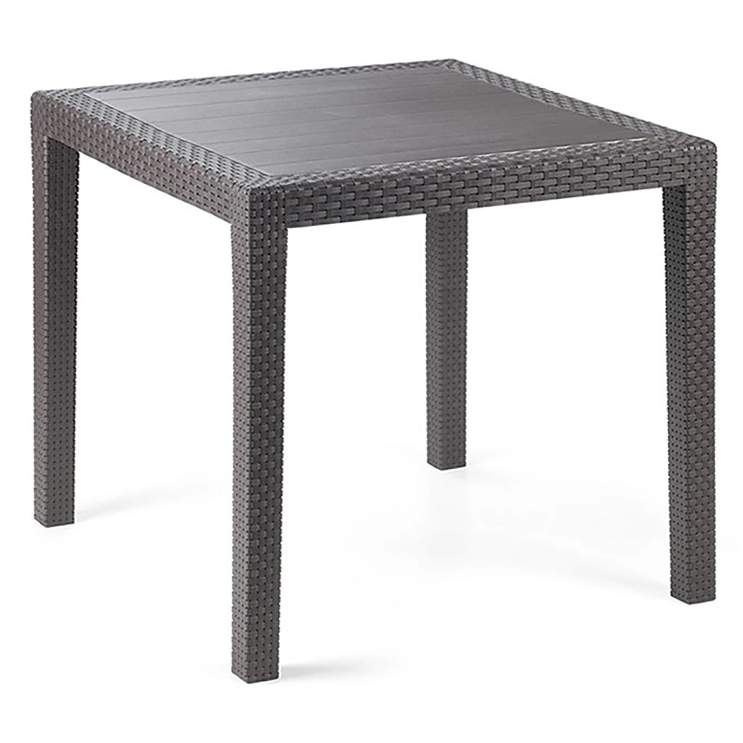 Mojawo Bistrotisch Kunststoff 79x79cm King ANTHRAZIT ECKIG Balkontisch Gart günstig online kaufen