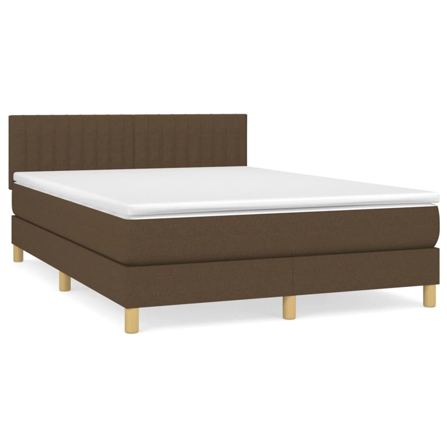 Thumbnail - vidaXL Boxspringbett mit Matratze Dunkelbraun 140x200 cm Stoff1377951