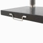 Quadratischer, schwarzer vidaXL Sonnenschirmständer aus Granit mit Griff.