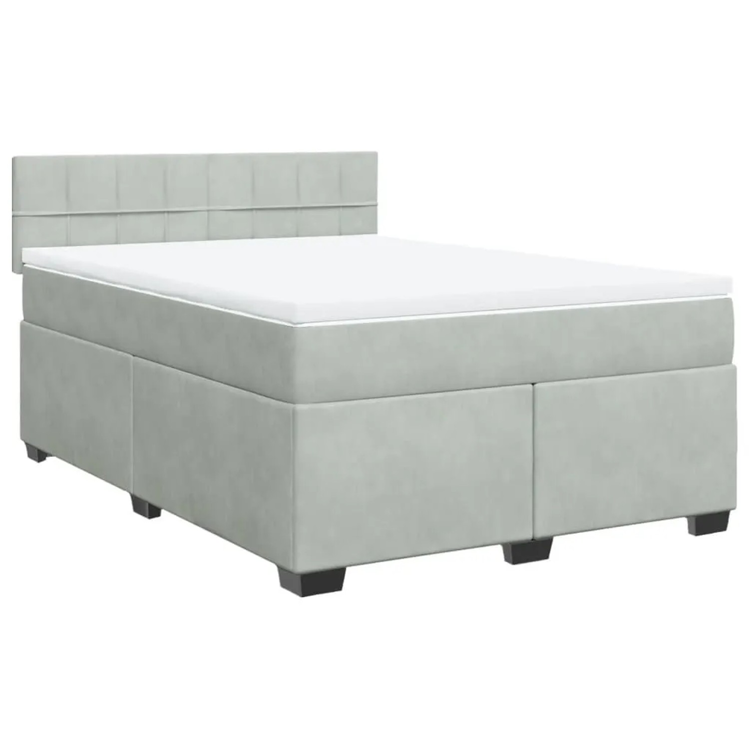 vidaXL Boxspringbett mit Matratze Hellgrau 160x200 cm Samt 3286354 günstig online kaufen